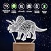 Huaker 3D Dinosaur Night Light for Kids, 3D Illusion Lamp 2 Different Acrylic Dinosaur and 7 Color Change Decor Lamp with Remote Control for Living Bed Room for Boys and Girls Birthday Gifts(Wood)