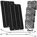Riakrum Solar Powered Fan Solar Panel Dual Fans Kit 10w 12v Exhaust Fan Outdoor Waterproof for Greenhouse Chicken Coop Pet House Sheds Window(2 Set)