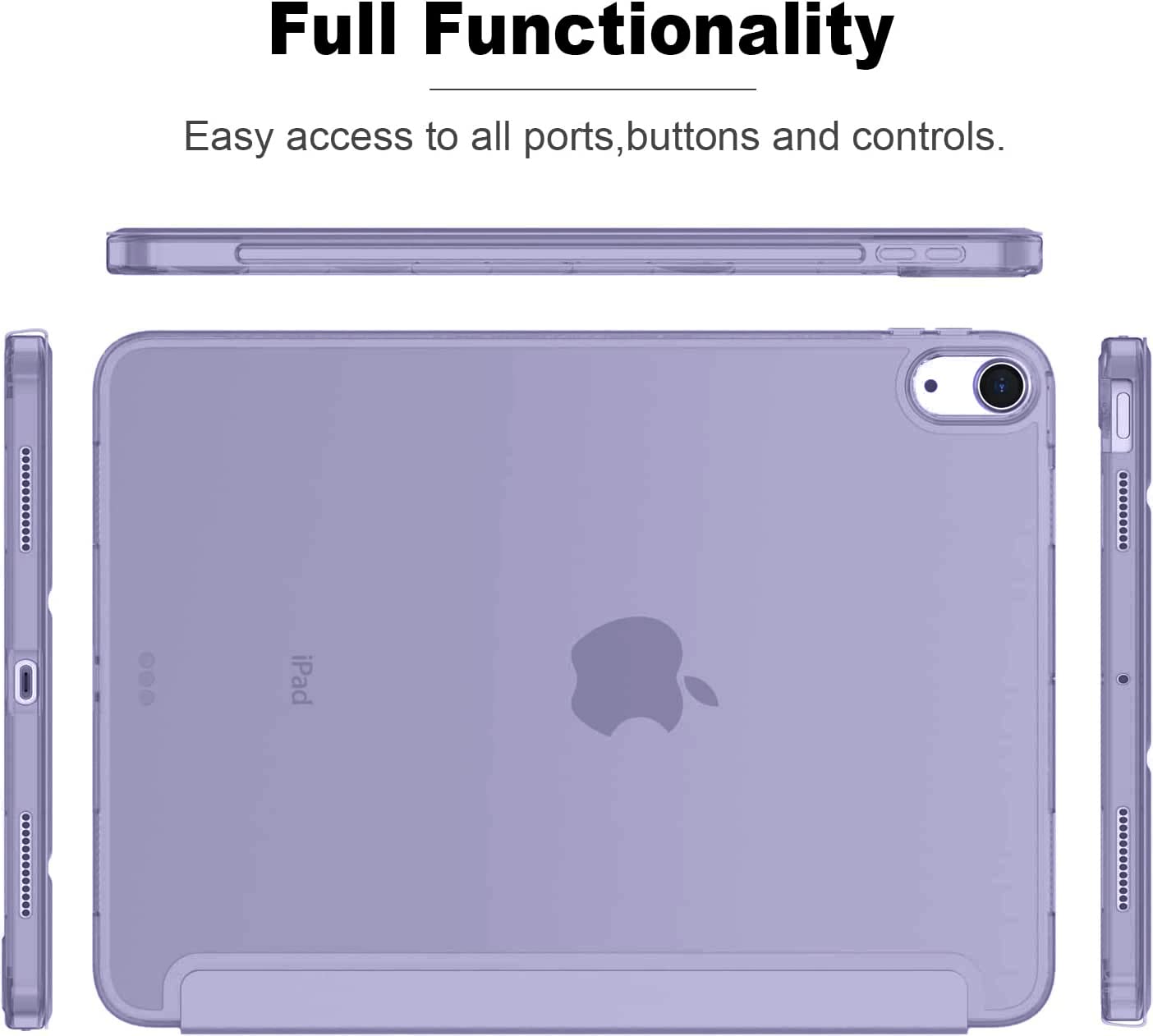 ProElite Case for iPad Air 11 Inch M4/M3/M2 2026/2025/2024, Air 5th Gen 2022/iPad Air 4th Gen 2020 10.9 Inch, Slim Hard PC Translucent Back Shell Smart Cover Fit iPad Air 11 & Air 10.9 Case, Purple — Amazon image 6