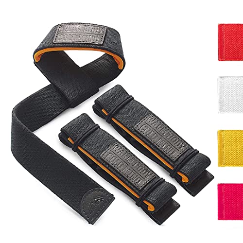 Image of WARM BODY COLD MIND Lasso Lifting Wrist Straps for Cross Training - Rated at 770 lb - Hand Wraps for Olympic Weightlifting, Powerlifting, Weight Lifting, Bodybuilding Strength Deadlift Gym Bar, Cotton