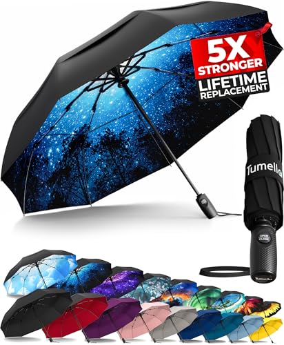 Tumella TU-9R-012-MOONL Strongest Windproof Travel Umbrella cover