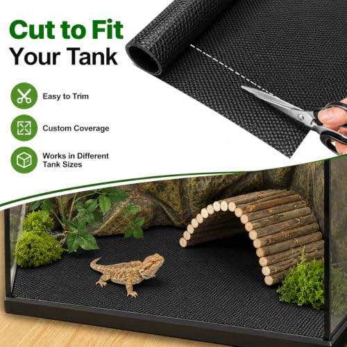 Image of Bearded Dragon Tank Accessories, Reptile Mat Hammock Plants Bridge Jungle Climber Vines Terrarium Decorations for Leopard Gecko Hermit Crab Lizard Snake (10 PCS with Reptile Mat)