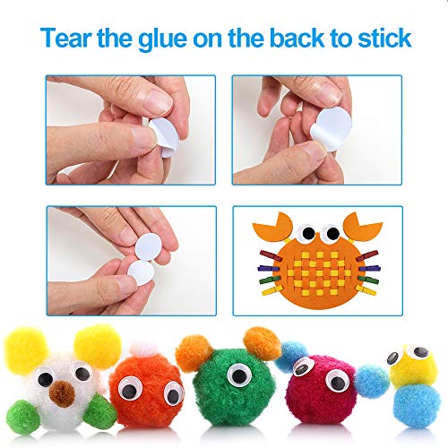 1210pcs googly wiggle eyes self adhesive for craft sticker multi sizes 4mm to 25mm for diy by zzyi