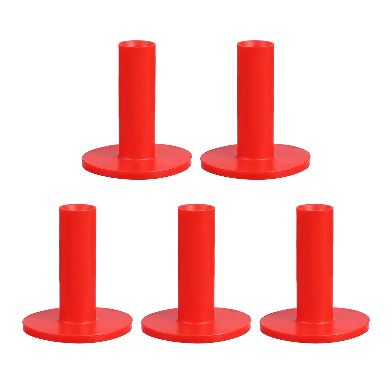 PATIKIL 2.76 Inch Rubber Golf Tees, 5 Pack Tall Practice Training Driving Range Tee Stable Ball Holder for Outdoor Indoor Hitting Mat Backyard, Red
