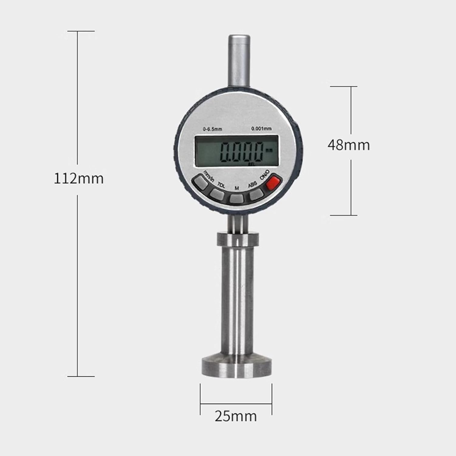 Probador de rugosidad de superficie, medidor de perfil portátil con pantalla digital, rango de medición de 0 a 6,5 mm, resolución de 0,001 mm, métrico y convertible en pulgadas para chorro de arena e