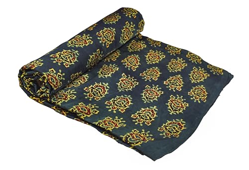Image of Ethnics of Kutch Women's Ajrakh Modal Silk Natural Dye Hand Block Print Unstitched Kurta Fabric (For Lenght - Refer Bullet Point Below)