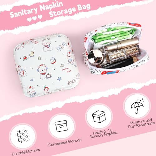 Image of Sanitary Pad Storage Bag Portable Period Bag for Teen Pads /Sanitary Napkins /Small Tampons, Sanitary Napkin Storage Bag First Period Gifts for Teen Girls (Rose Garden)