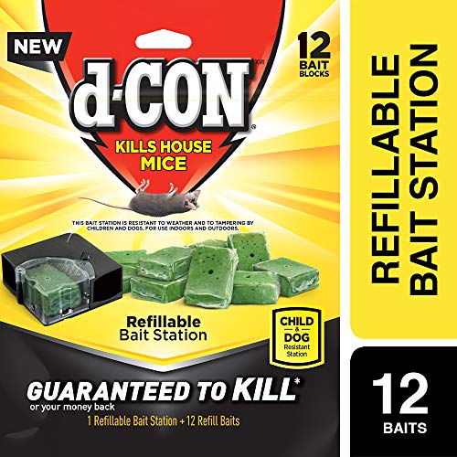 D-Con Corner Fit Mouse Poison Bait Station with 1 Trap and 12 Bait
