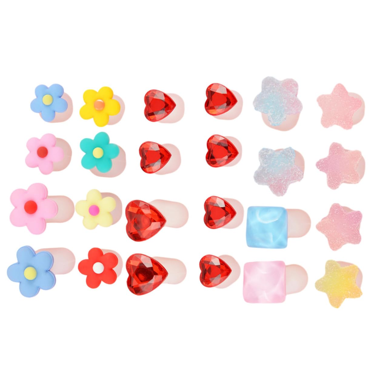 Mikinona Silicone Toe Separator 24 Pcs Set Nail Supplies Toe Separators for Women Flower