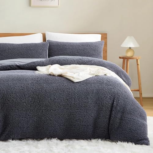 Covebett Winter Warm Bettwäsche 135x200 Grau Teddy Fleece Cashmere Touch – Ansicht 2