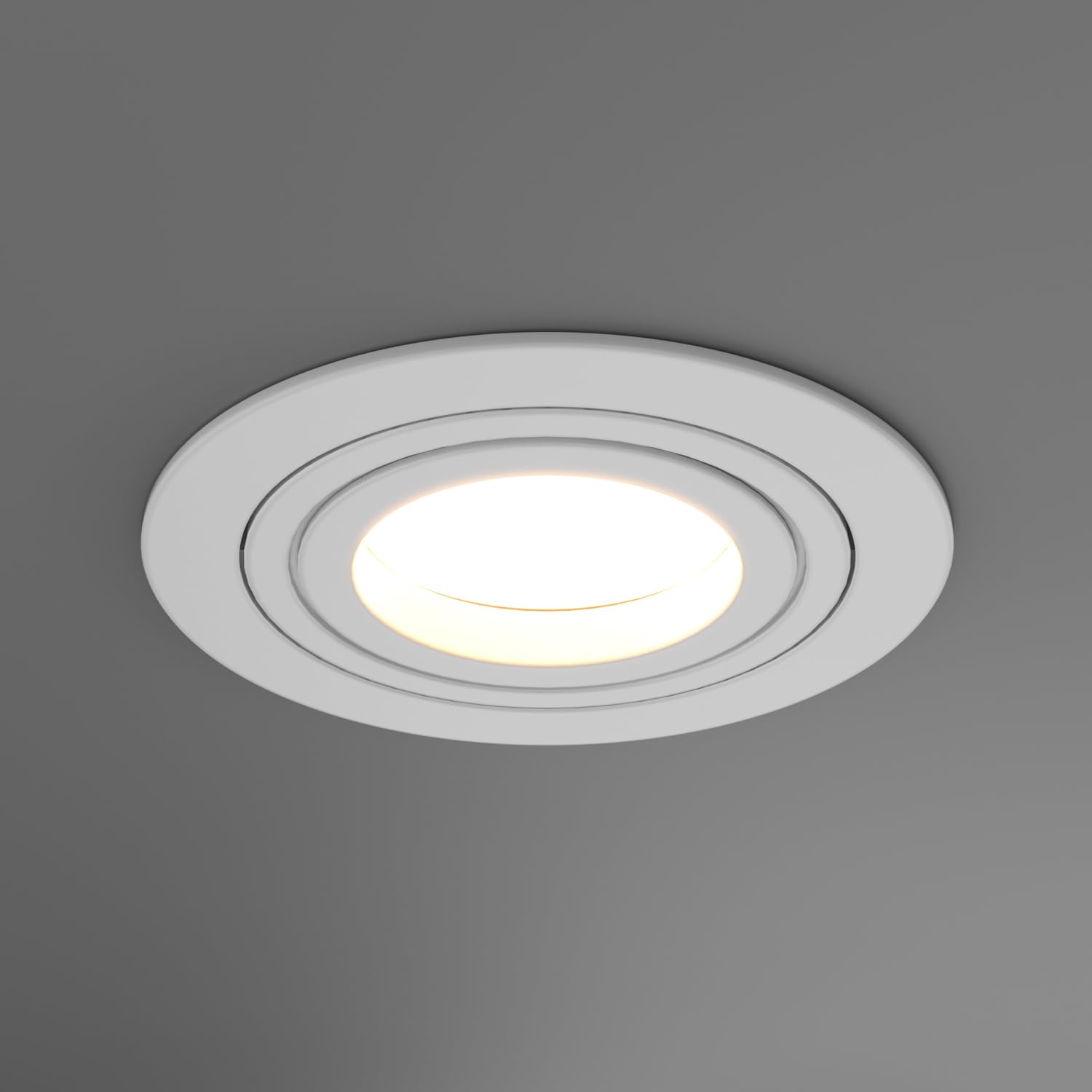 TRAXON LUXPOINT® Aro Circular Orientable Blanco DT004 para bombilla LED GU10 Marco de Bombilla Aluminio+PC Corte techo Ø80mm (Blanco Orientable, Pack 10 und)