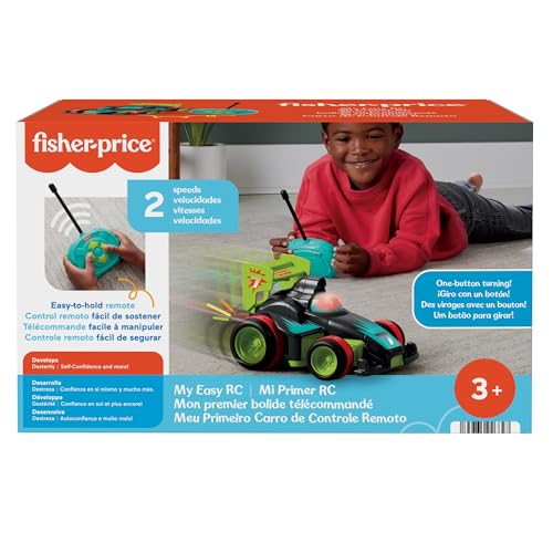 Fisher-Price Spielzeug für Kindergartenkinder Fernlenkflitzer mit Fernbedienung und 2 Geschwindigkeiten für Kinder ab 3 Jahren, HYH28