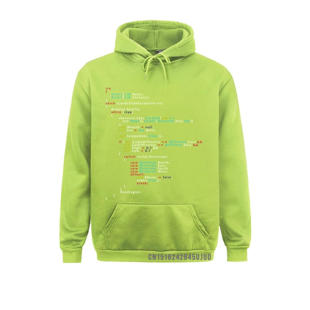 GenericSweatshirt Is This The Real Life Mens Sportswear Coding Programming Programmer Men Pullover Clothing Funny Hoodie (Ligh green, XXL)