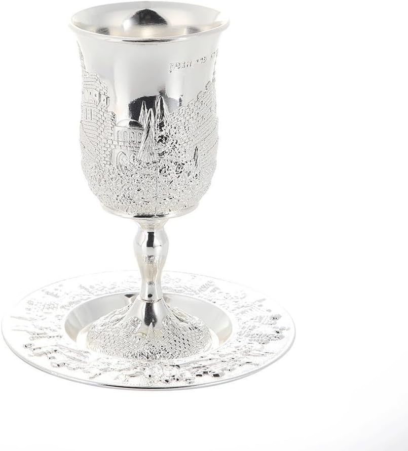 Household Metal Cup Wine Wine Cup Creative Cup Cup Tray a Set of Retro Tall Cup Small Decoration