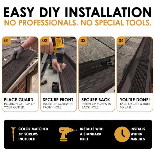 Image of Micromesh Gutter Guards, 5 Inch, 100 FT, Dark Bronze