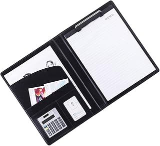 OHPHCALL Padfólio Caderno Couro Portfólio De Negócios Entrevista Padfólio Organizador De Portfólio Fichário Bloco De Escrita Portfólio Fichário De Negócios Falar Sobre Pasta Única Papel
