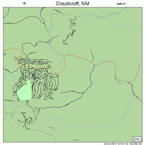 Large Street Road Map Of Cloudcroft New Mexico NM Printed Poster 518Oj96HaRL 
