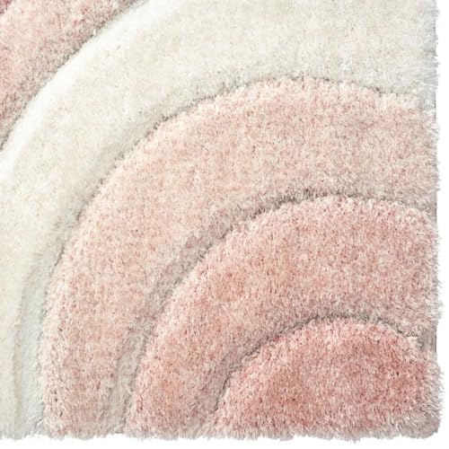 Image of Soft Shaggy Carpet 6x8 Feet - Ultra Plush, Non-Slip, High Pile 2 Inch Microfiber Rug for Bedroom, Living Room, Kids Room & Office - Modern Cozy Floor D�cor (Peach Ivory C)