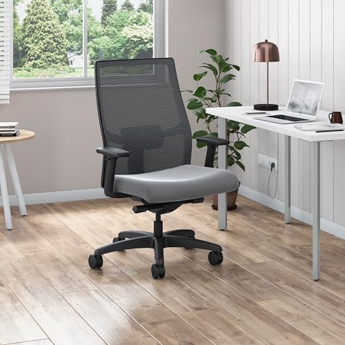 Image of HON Ignition 2.0 Big and Tall Office Chair, 450lbs Weight Capacity, Extra Wide Seat, Tilt Recline, Swivel Wheels, Heavy Duty Office Chair, Comfortable for Long Hours, Black Frame, Ash