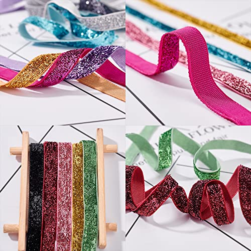 BENECREAT 27.45m Glitter Polyester Satin Ribbons, 15 Colors Velvet Ribbon for Gift Wrapping Sewing, Wedding Decoration - Image 4