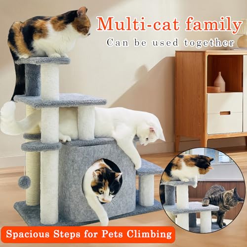 Torre de árbol para gatos con postes para rascar 25.6in miniatura 2
