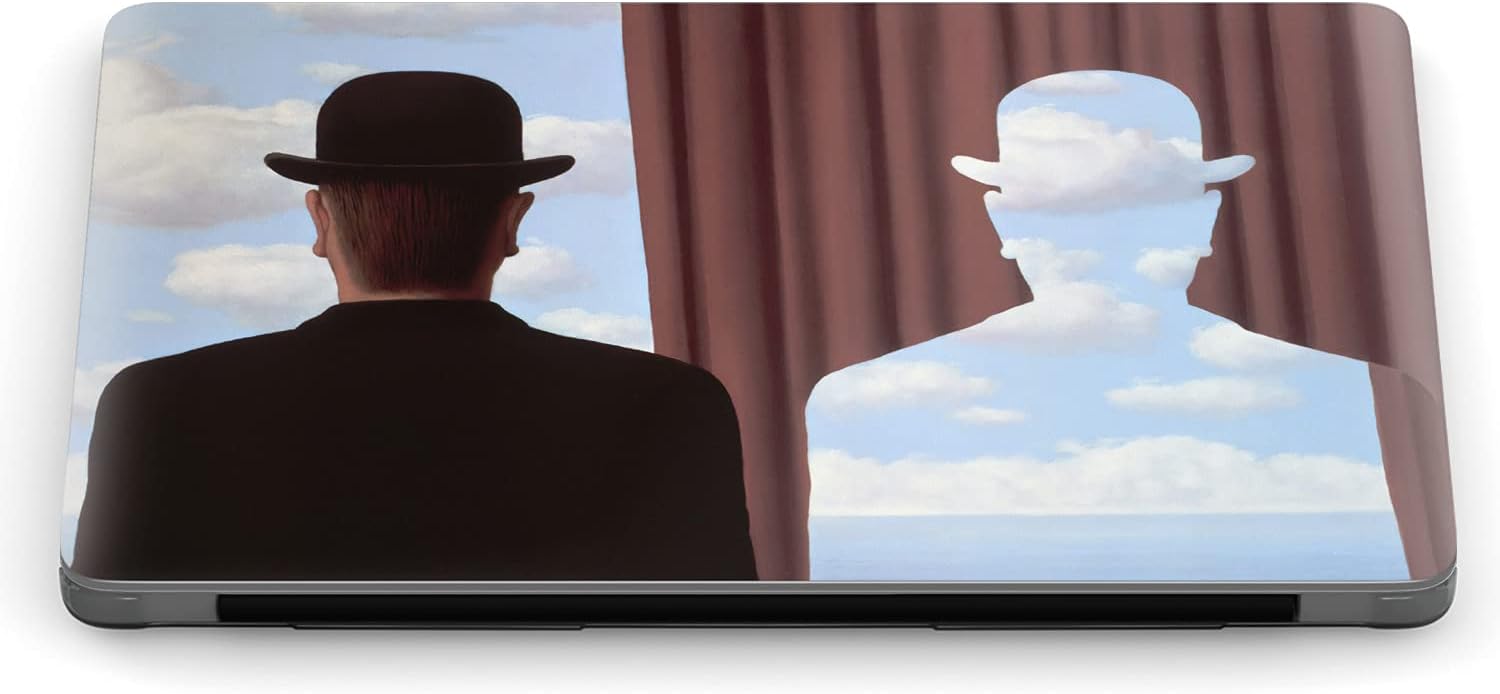 Mertak Hard Case Compatible with MacBook Pro 16 14 Air 15 13 inch M3 M2 M1 Mac 2024 2023 2022 2018 Cover Laptop Rene Magritte Touch Bar Surrealism Painting Art Protective Clear Print Decalcomania