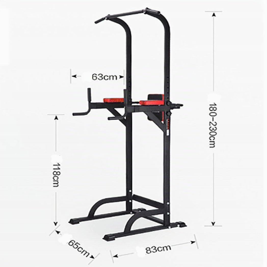 Pull Up Fitness - Barra di trazione, con Sedia Romana, Colore: Nero/Rosso