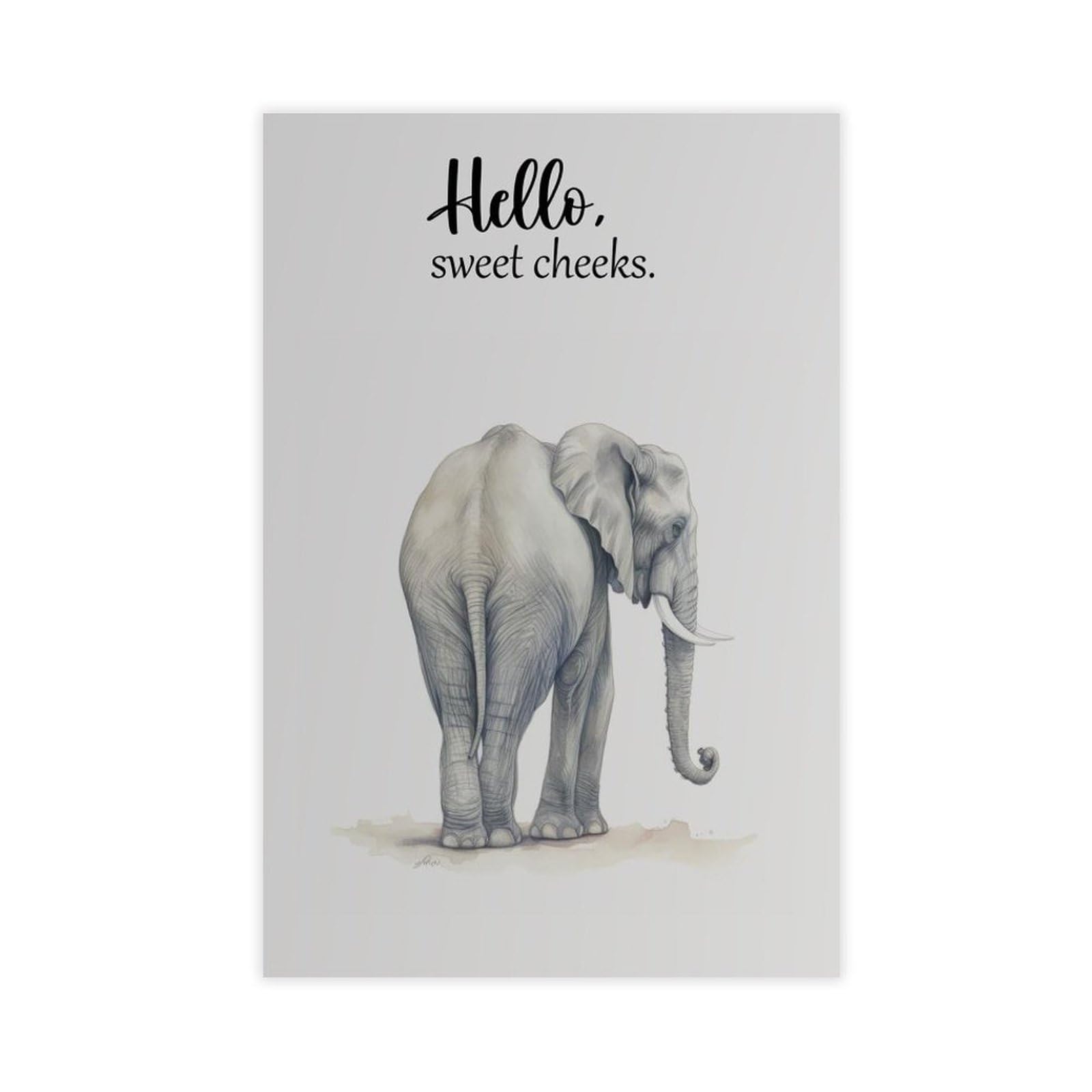 Bareronor Bathroom Elephant Poster Canvas Poster Bedroom Decor Landscape Office Room Decor Gift 24" L X 36" W