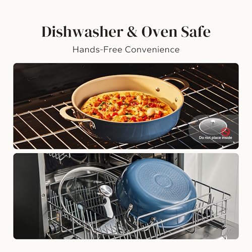 Redchef Ceramic Saute Pan, 4 QT Nontoxic Deep Frying Pan with Lid Nonstick - image 8