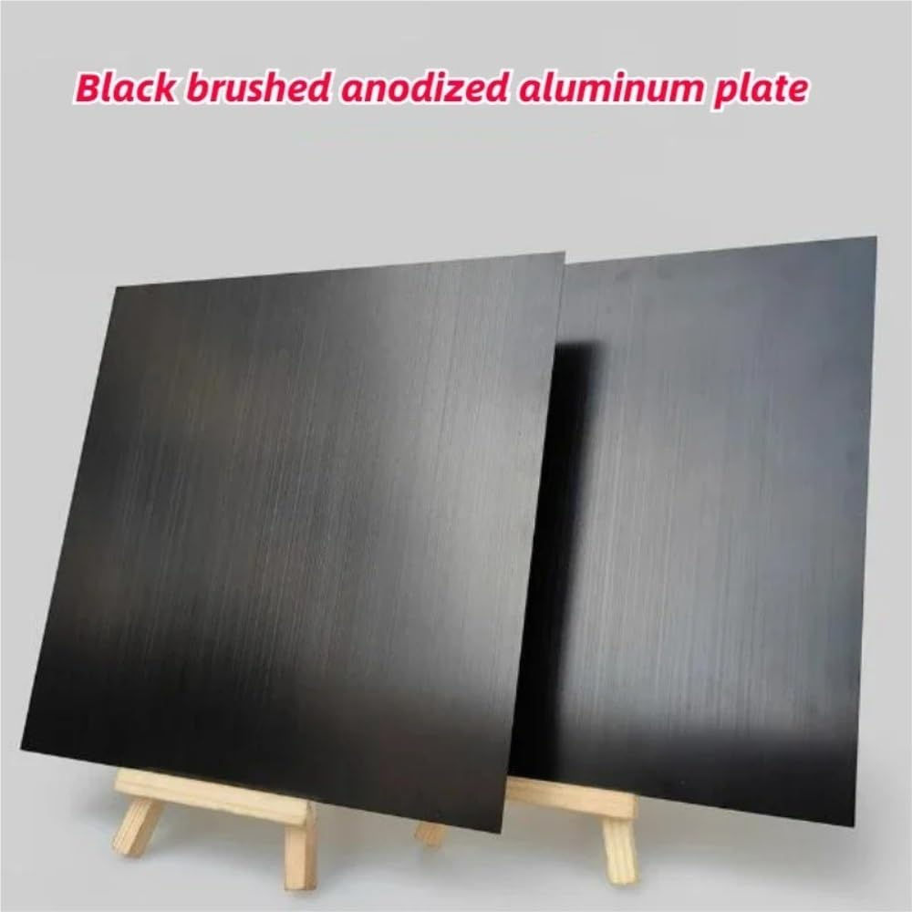 Placa de aluminio anodizado cepillado negro de 0,5/0,8/1,0/1,5/2,0mm placa plana de aleación de aluminio 100x100mm 200x200mm 200x300mm 300x300mm(200X200X1.5mm 2pcs)