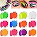 Kalolary 12 boîtes poudre à ongles pigment en poudre, poudre fluorescente colorée acrylique Nail Art dégradé poudres arc-en-ciel ongles paillettes pour bricolage décoration des ongles