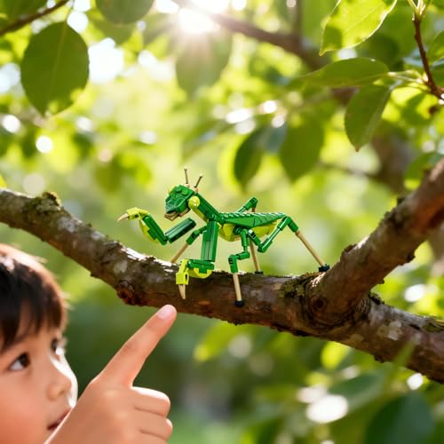 Image of Mini Insect Building Blocks Toy Insect Collection Building Block Set Insects Collection Building Blocks Bugs Toy Building Sets for Kids 6+ (Mantis)