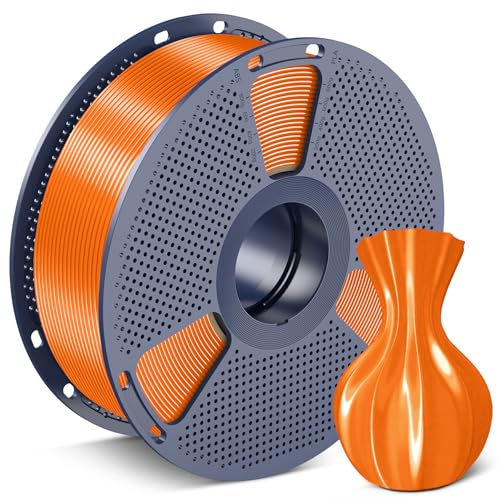 Image of SUNLU Silk PLA Filament 1.75mm, Neatly Wound Shiny PLA 3D Printer Filament, Dimensional Accuracy + /- 0.02mm, Fit Most 3D Printers,Good Vacuum Packaging, 1kg Spool(2.2lbs), Silky Orange