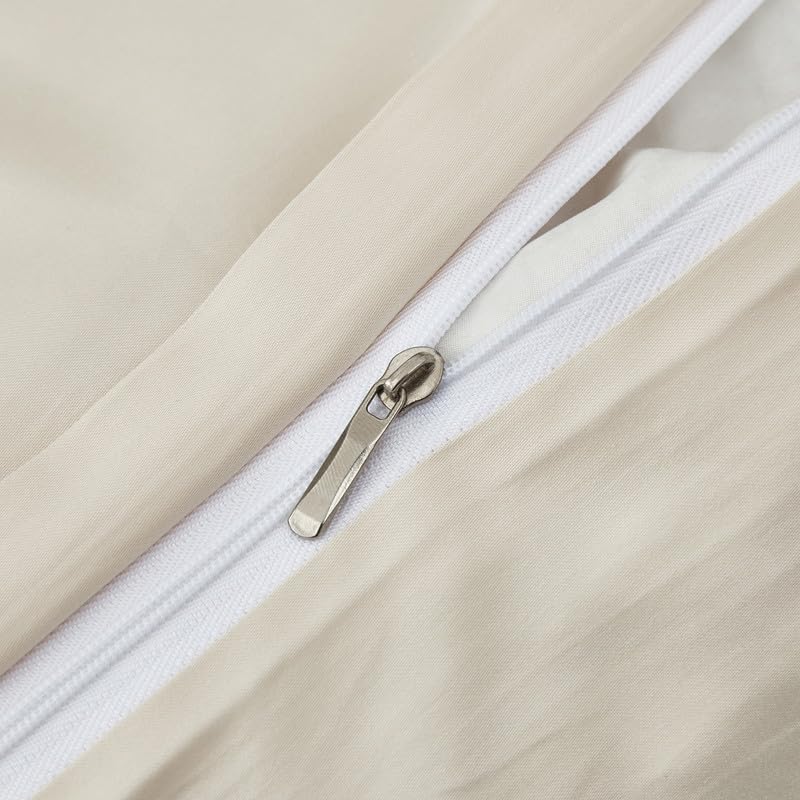 Gezu Biancheria da letto 200 x 220 cm, in raso di cotone makò, 100% cotone, 3 pezzi, traspirante, morbido, copripiumino 200 x 220 cm e federa 80 x 80 cm, con chiusura lampo
