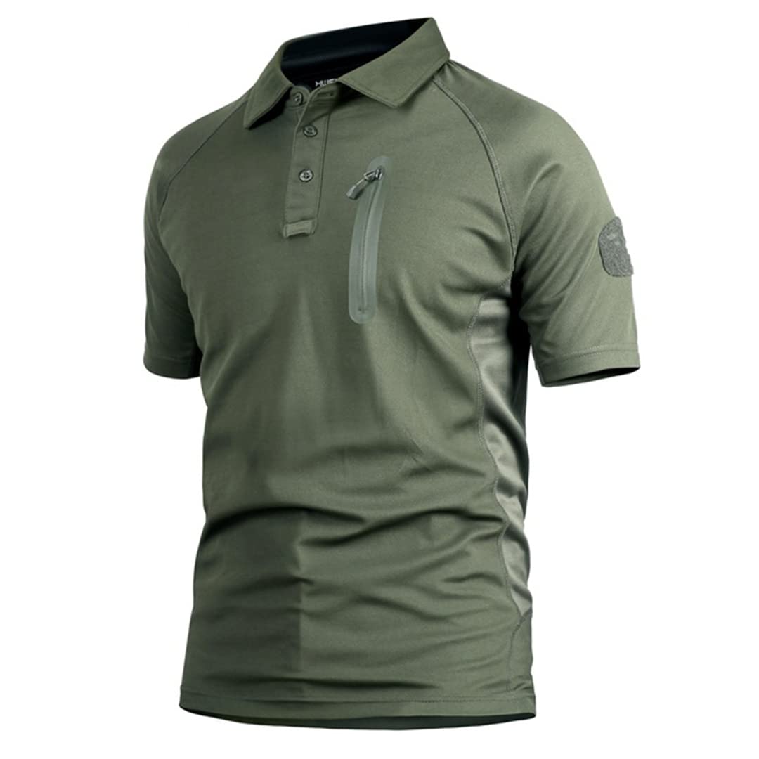 Maglietta a Maniche Lunghe da Uomo a Manica Lunga con Taschino sul Petto Tattico Militare all'aperto Quick-Dry T-Shirt (Blu M)