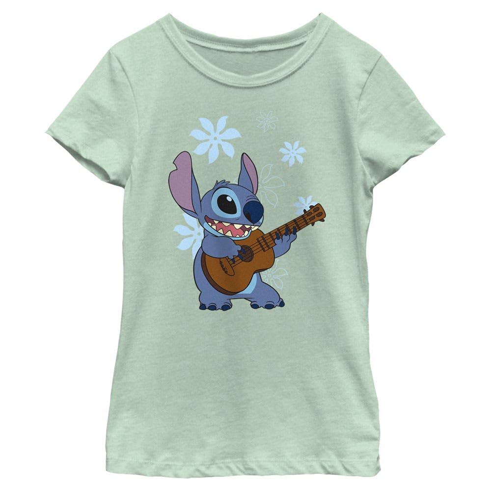 Girl's Lilo &amp; Stitch Floral Ukulele Dance T-Shirt