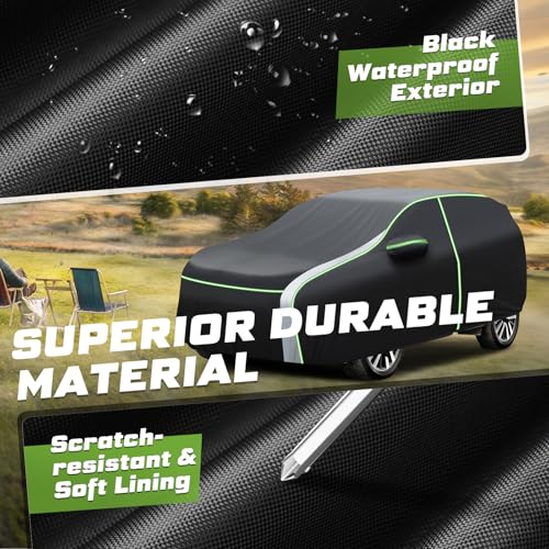 Image of Mixsuper Liner Car Cover for Forester 2009-2026, All Weather Car Cover for Forester, 7 Layers Waterproof Full Car Covers with Zipper Door Reflective Strips