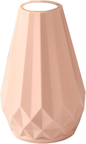 Honrane Florero decorativo de apertura redonda florero maceta cesta estable superficie lisa rosa claro