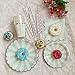 XINX 64Pcs Platos Desechables y Vasos Cumpleaños Fiesta De Suministros Conjunto Verde Menta Rayas De Plata Edge Incluye 8Pcs 9 Pulgadas Placas 8Pcs Taza De Papel 20Pcs Las Toallas De Papel