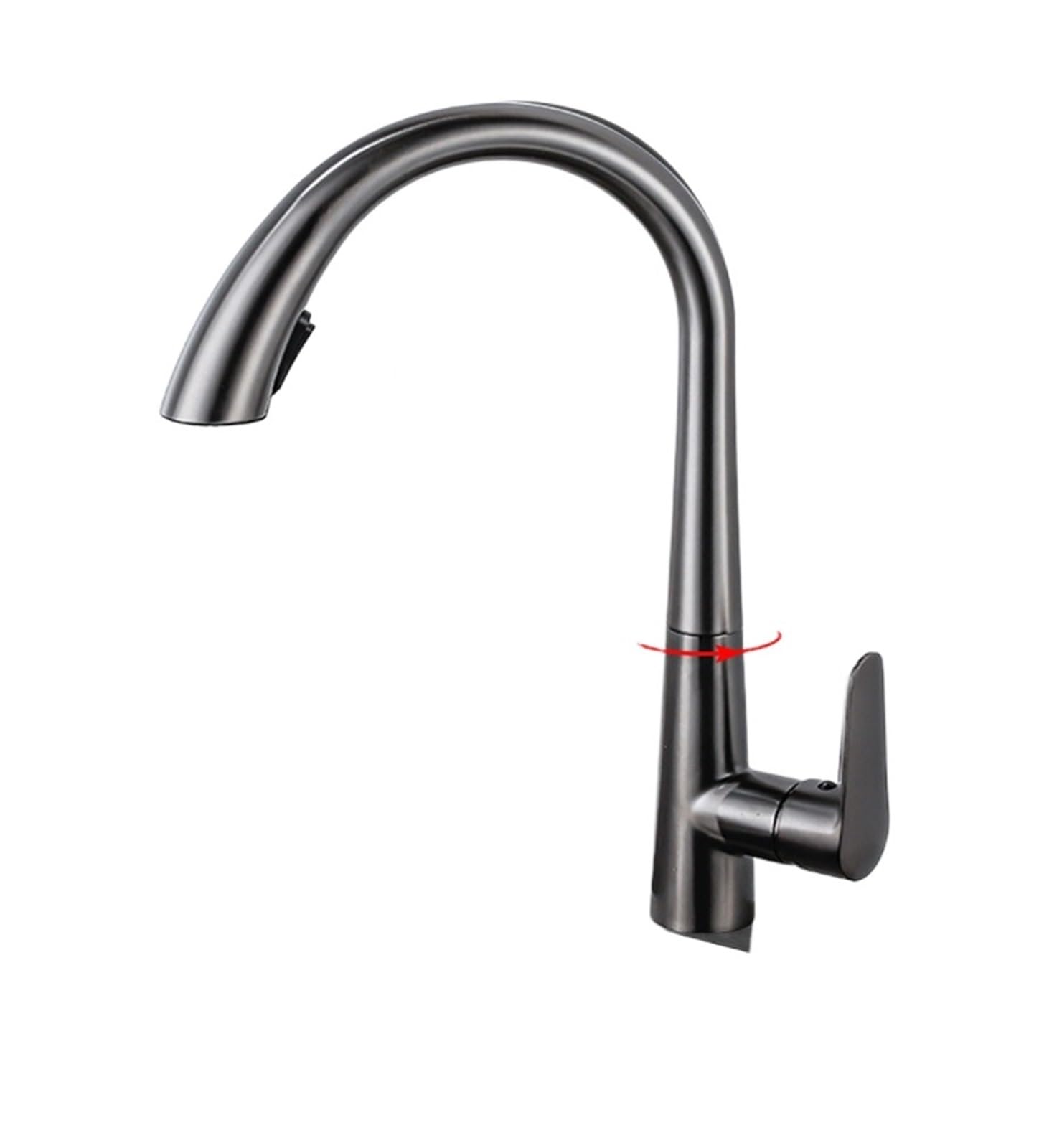 Gqnblvhzupdm Gun Grey Kitchen Faucets, 360 Swivel Home Kitchen Pull-Out, Hot And Cold Water Faucet Washbasin Sink Retractable Splash-Proof(Gun Grey)