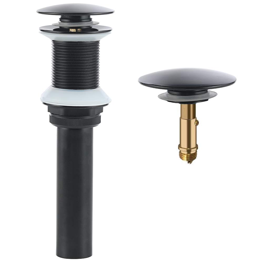 ESFORTBathroom Sink Drain Stopper Vessel Sink Pop Up Drain without Overflow Matte Black