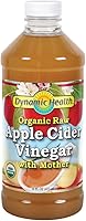 Dynamic Health Organic Raw Apple Cider Vinegar with Mother - Unfiltered Unpasteurized 16oz USDA Certified
