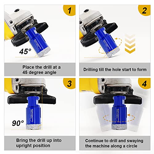 Image of SHDIATOOL Tile Diamond Drill Bits Set,Porcelain Hole Saw, Cutter for Marble Ceramic Granite 6pieces(20 /25 /35 /50 /20MM /2 inch)
