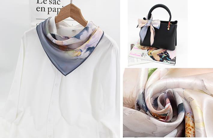 Image of ANDANTINO 100% Mulberry Silk Scarf -21 inch Square Neckerchief with Gift Packed