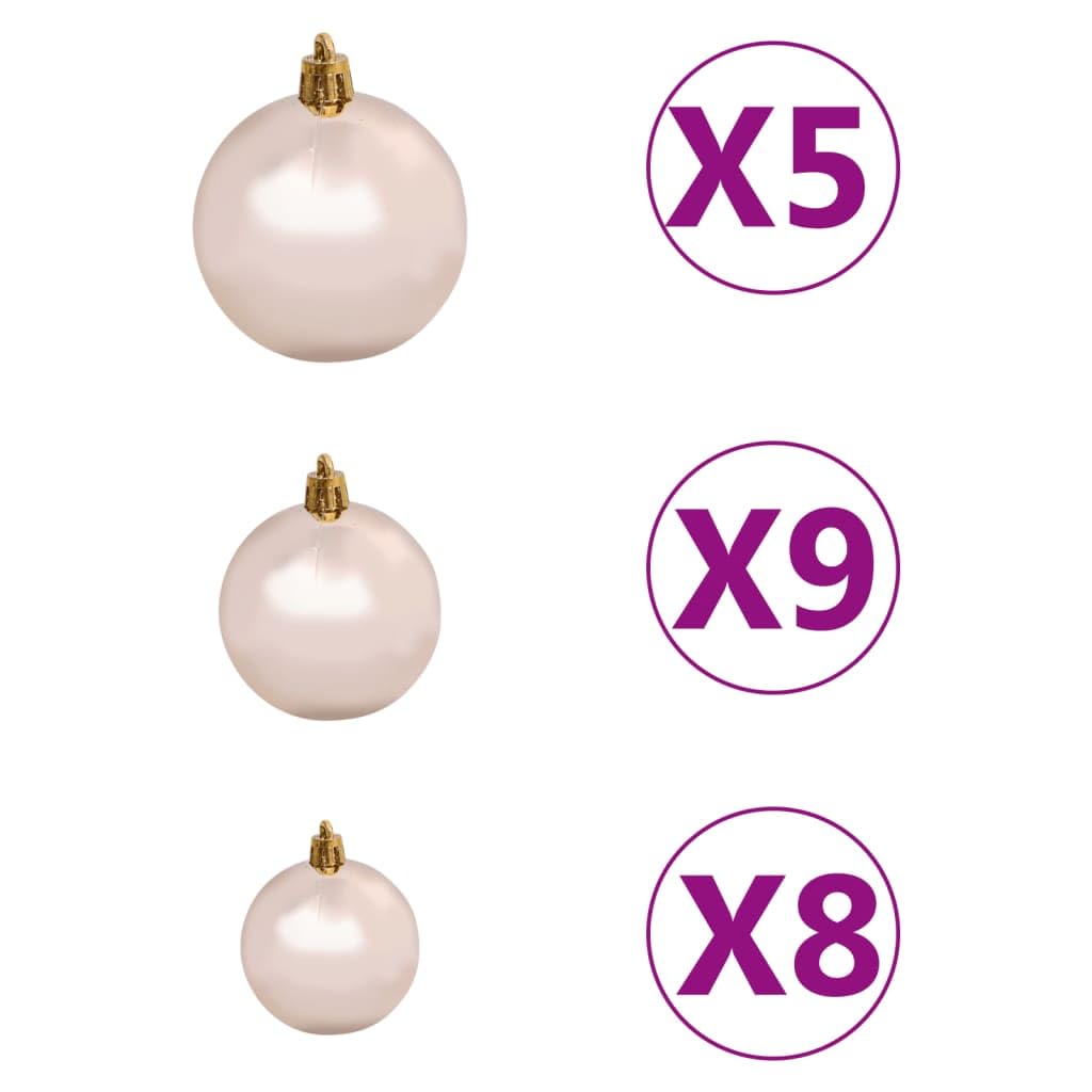 luci led a batteria,led a batteria,lucine led decorative a batteria,Set Natale con 61 Palline Punta e 150 Luci LED Oro RosaIdeal für Weihnachtsfeiern, Wandambiente