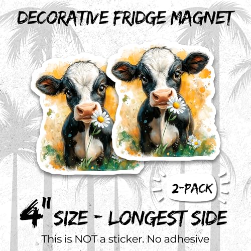 Imán decorativo de vaca 4 pulgadas 2 unidades miniatura 2