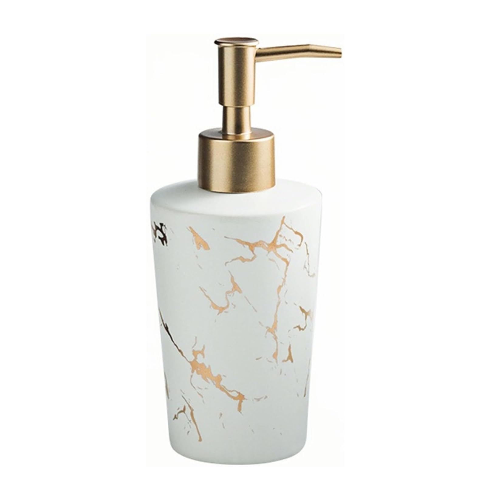 Yofab White Countertop Ceramic Soap Dispenser Lotion For Bathroom Vanity Countertop For Kitchen Vintage Bathroom Decor(White)