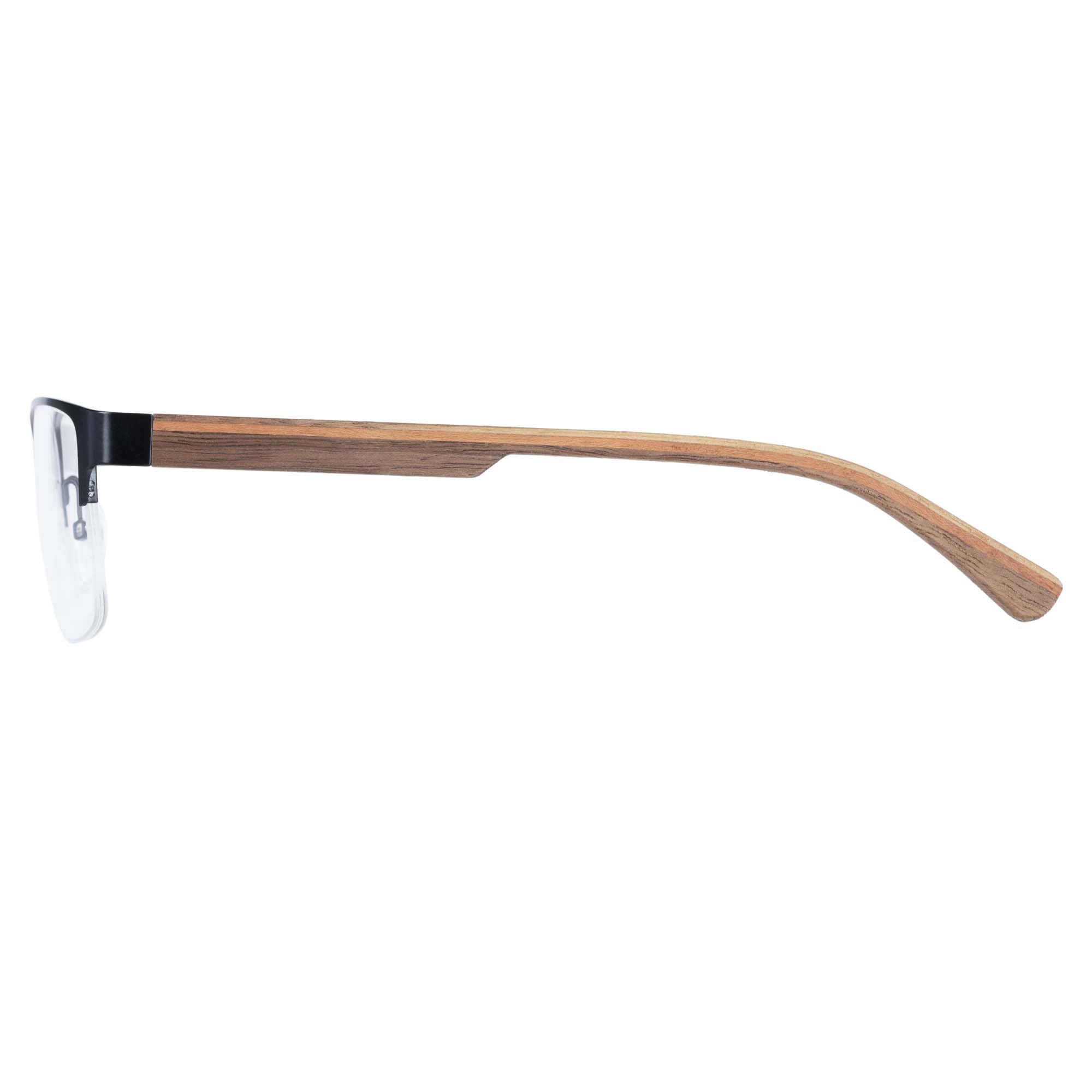 Botaniq Brille mit Sehstärke für Herren optional mit Sonnenbrillentönung oder Blaulichtfilter, Rechteckig, gefertigt aus Edelstahl (inklusive Brillenetui)
