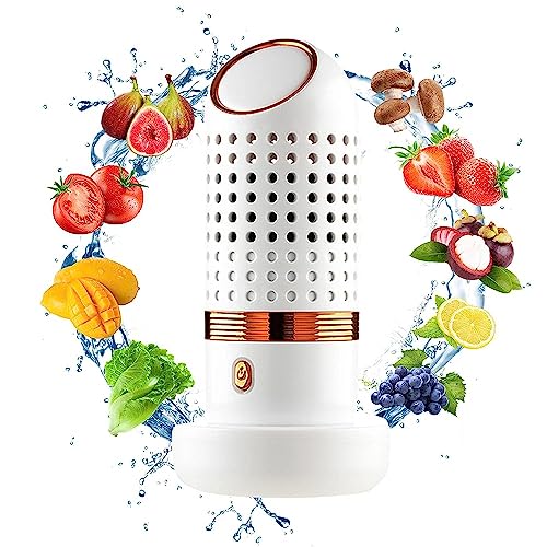 Limpiador de Frutas y Verduras, 4000 mAh Portátil Purificador de Alimentos Inalámbrico USB Charging Automático para el Hogar Mini Limpiador de Alimentos para la Limpieza de Frutas, Verduras (Blanco)
