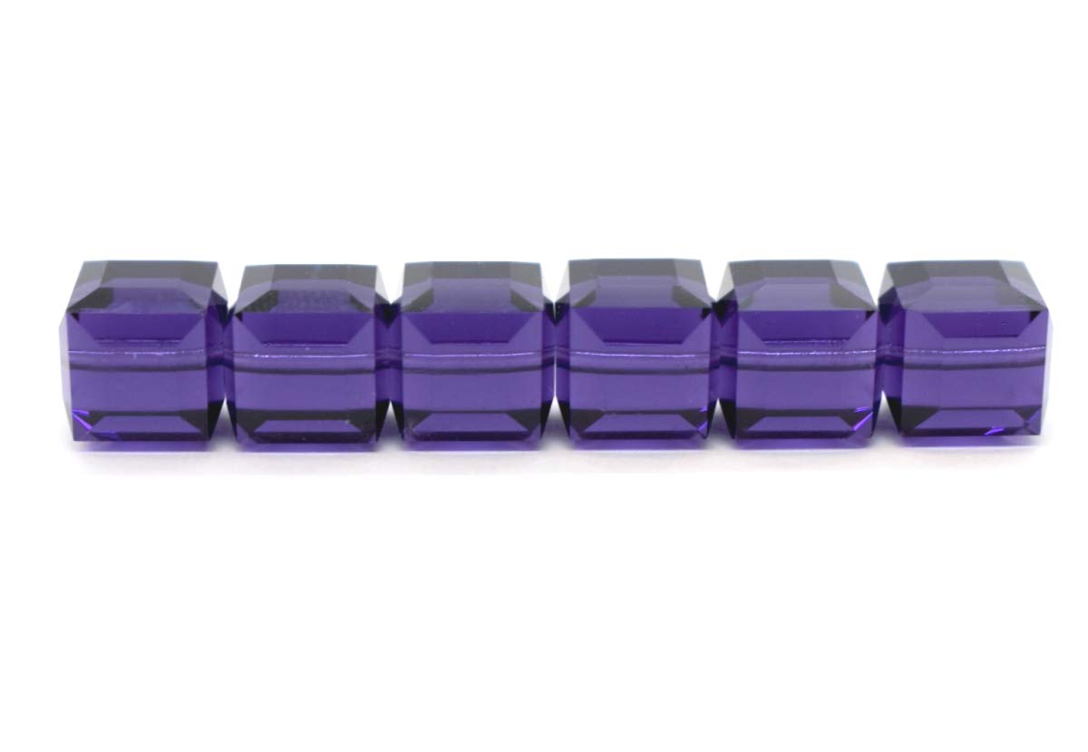100pcs 8mm Adabele Austrian Cube Crystal Beads Purple Velvet Compatible with Swarovski Crystals Preciosa 5601 SSC827